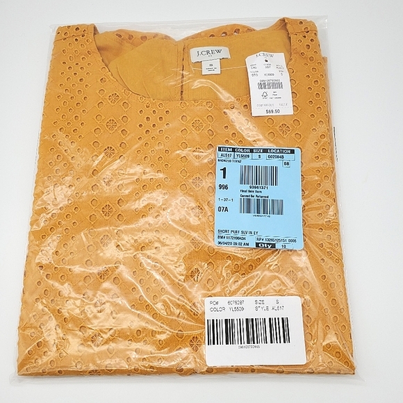 J.Crew Eyelet Puff-Sleeve Top in Size S, M - Picture 6 of 8